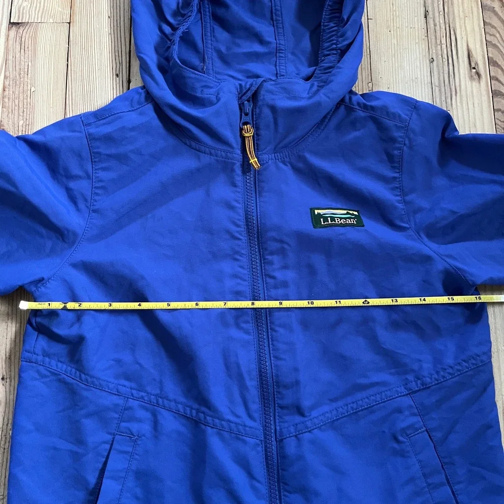 L.L. Bean Kids Royal Blue Hooded Lightweight Windbreaker Jacket Size Small‎ 8